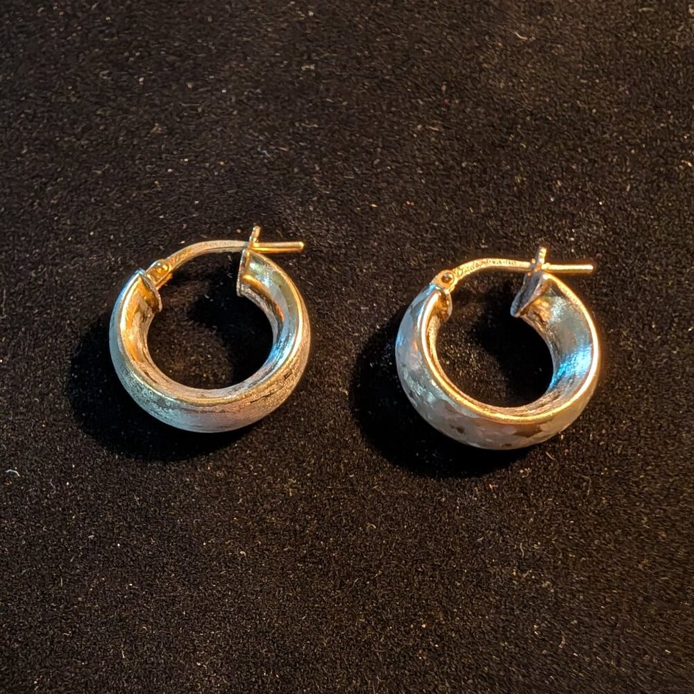 Sterling Silver Small Hoop Earrings Italy